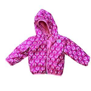The North Face Reversible Pink Perrito Puffer Jacket Infant 12-18M Owl